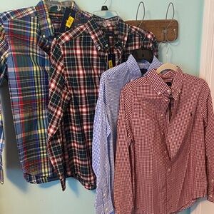 NWT Lot of 4 kids Ralph Lauren Plaid cotton Shirts size 14/16 boys New!